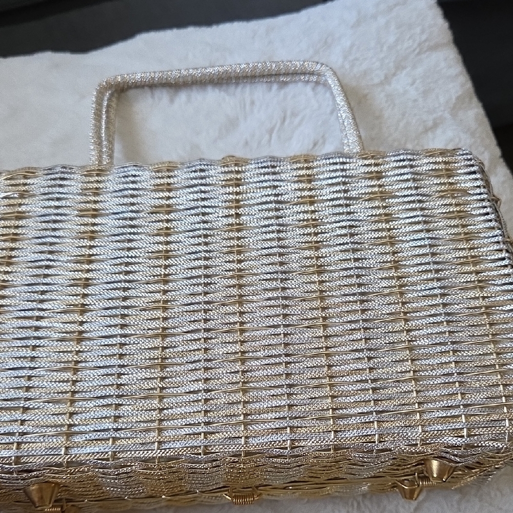 Vintage Walborg Silver and Gold Woven Clutch
